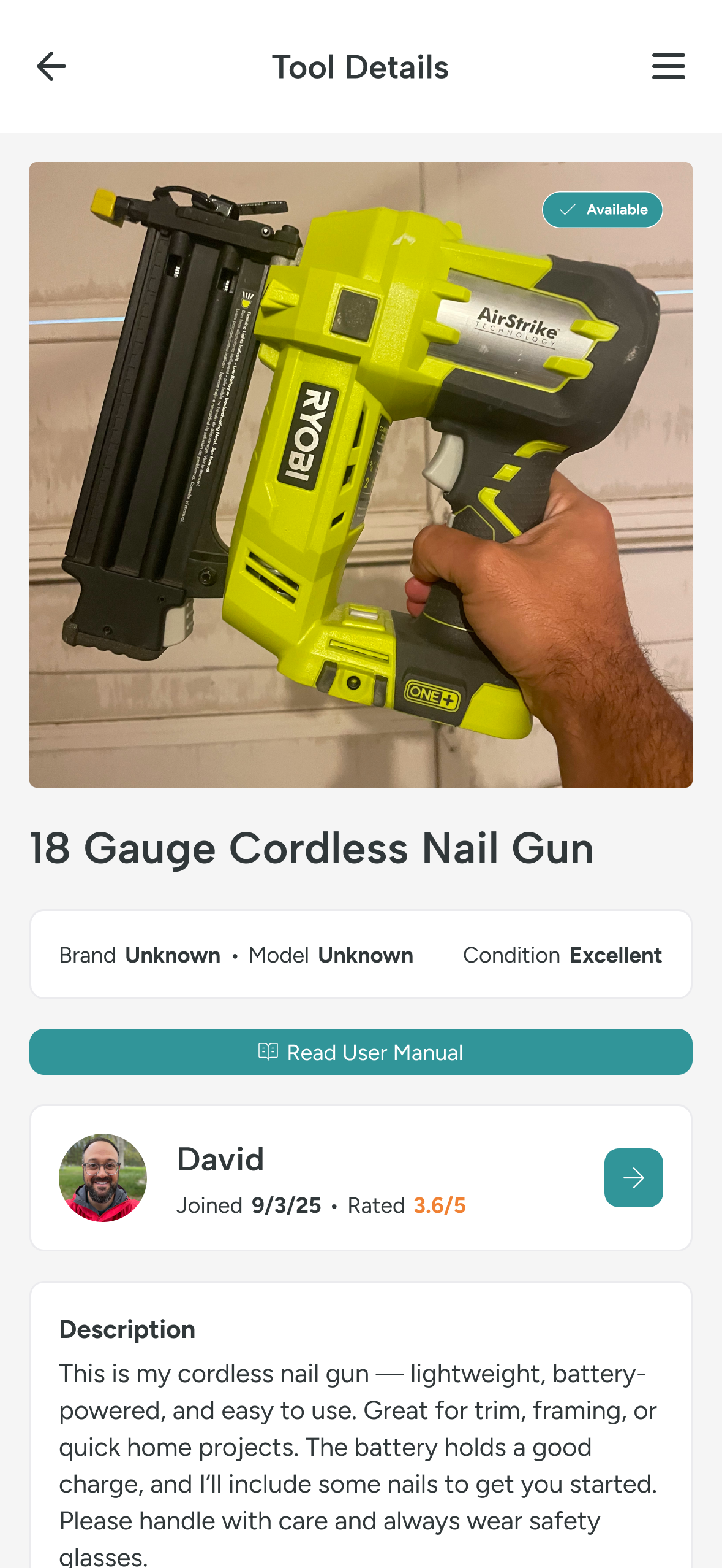 Tool details